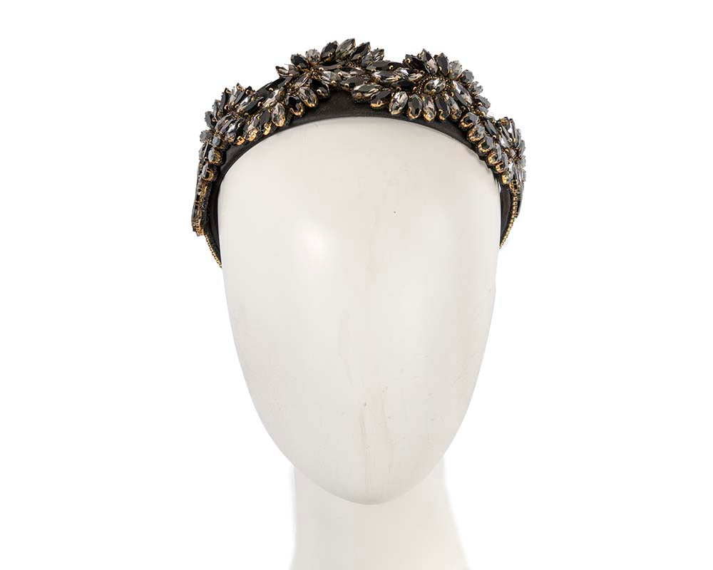 Black crystal headband by Cupids Millinery CU582-0